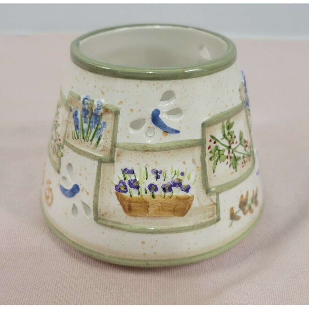 Waxcessories Garden Square Small Jar Candle Shade Topper Botanical Ceramic 21-12
